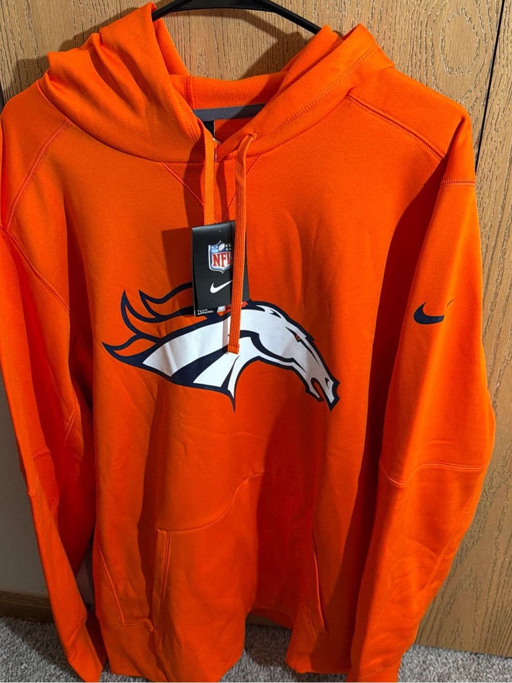 Nike Orange and Navy Team Pullover Hoodie